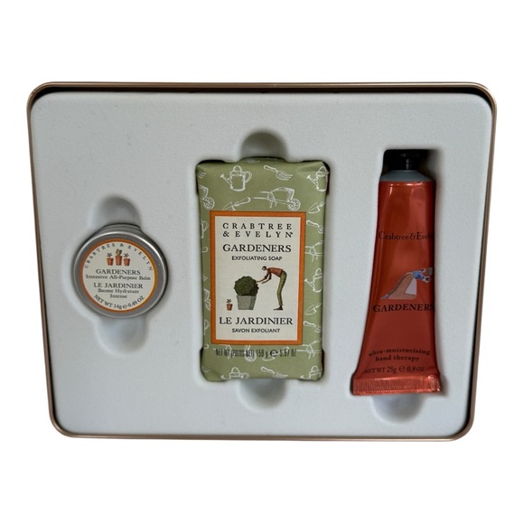 Crabtree & Evelyn Gardeners Hand Therapy Balm Exfoliating Soap Gift Set New - Picture 1 of 4